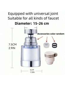 1 Pc Replaceable Faucet Water Filter, Faucet Filtration System, Twist-On Water Purifier, Kitchen Sink Faucet Water Filter To Remove Chlorine, Fluoride, Heavy Metals & Hard Water