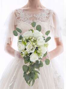 1 Stück Braut Blumenstrauß Hochzeit Abwurf Brautstrauß künstliche Rosen Blumen Abwurf Brautstrauß Hochzeitszeremonie Jahrestag