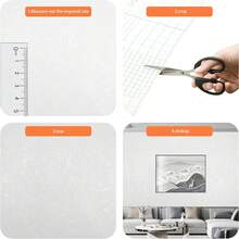 1 卷白色仿丝家居装饰自粘式撕开粘贴墙纸，卧室装饰，客厅装饰，厨房橱柜墙贴，加厚可移除接触纸，用于台面家具翻新墙纸卷