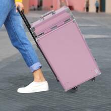 Portable Nail Table Desk Foldable Rolling Manicure Table 2 Desktop Cosmetic Case - Pink - View 7