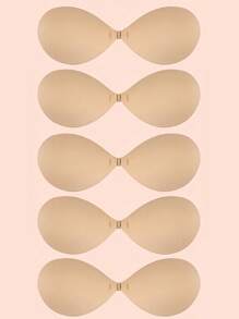 2 Pairs Of Adhesive Reusable Strapless Front Closure Bras, Invisible Nipple Cover Boob Pads, Women Underwear And Lingerie Accessories For Dresses And Gowns In Summer