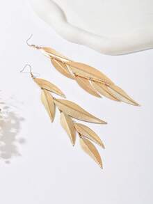 1 pereche vară nouă asimetrică frunze Tassel casual la modă versatil cercei