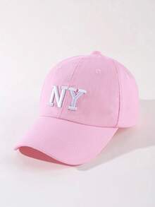 Gorra de béisbol de estilo callejero para mujer con bordado NY, lisa, ideal para primavera/verano, con protección solar transpirable y para atuendos diarios - Nueva York - Ver 12