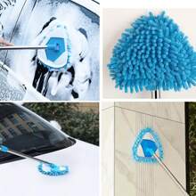 Multifunktionaler Teleskop-Dreieck-Wischmopp - 360° drehbarer einziehbarer Griff mit waschbaren Chenille-Pads, Sackgassen-Design für Decke, Wand, Boden, Auto Tiefenreinigung, Nass- und Trockeneinsatz, winkelverstellbarer Staubwischer - Verlängerungswerkzeug für hohe Decken & Haustierhaare - perfekt für Hausbesitzer, Reinigungskräfte, Autopflege - Muss-haben für den Frühjahrsputz & Einweihungsgeschenk