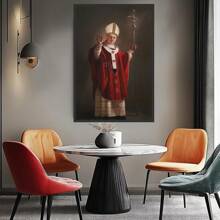 1 Piece,Portrait Of Pope Francis Of The Catholic Church, Religion Frameless Art Decoration Painting, Printed Posters Mural ,Waterproof Canvas,Suitable For Home , Office , Bedroom, Living Room, Study, Bathroom, Bar, Wall Arts And Home Decoration, Is An Ideal Holiday Gift