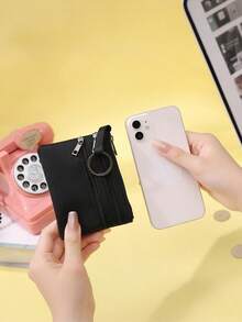 Polyester Women's Short Coin With Multiple Pockets And Zipper Coin Key Pouch Solid Color Daily Use For Women Wallet Purse Wallet Small Wallet Mini Canvas Wallet For Women, Three-Layer Zipper Pouch For Keys And Coins Bag Holiday Essentials Vacation Accessories Travel Holiday Essentials Beach Bag Travel Essentials Summer Holiday - Multicolor - View 3