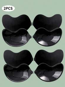 1/2 件硅胶乳贴 - 可重复使用自粘式聚拢垫 - 女士隐形内衣，低调内衣配件，让您每天都充满自信