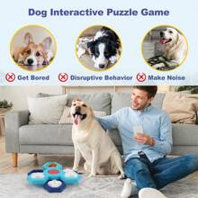 1 Stück neues mehrstufiges drehbares Interaktives Futter-Puzzle-Spielzeug für Haustiere, langsamer Fressnapf drehendes Tablett Hundefutter Trainingsgerät