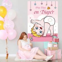 Diaper Poster Sticker Game, Poop Sticker On Diaper Poster Game, Baby Shower Party Game, Diaper Theme Party Games, Fun Birthday Party Games, Baby Shower Games, School Classroom Family Activity For 24 Players With 2 Blindfolds, Birthday Party Games, Afternoon Tea Party Games, Spring Party Games, Summer Party Games, Indoor Party Games, Office Party Games, Wedding Games - Multicolor - View 7