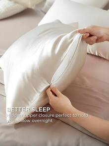 Available In Many Colors Solid Color Pillowcase, Imitation Silk Pillow Case For Hair And Skin, Luxurious And Silky Smooth, Ultra Soft And Breathable, Machine Washable, Soft Pillow Cover With Envelope Closure For Bedroom, Bedding Supplies Gift For Women Man, Luxury Bed Pillow Cover, Ultra Soft Hotel Pillow Protector, Good Gifts For Mum Dad Friend Andtravel Sleep, Wedding Gift, No Filler, Black, White, Gray, Khaki Home Decor Bedroom Decor Room Decor Aesthetic Room Decoration Stuff Living Room Decor Cushion Covers Cushion Pillow Cases - Multicolor - View 10