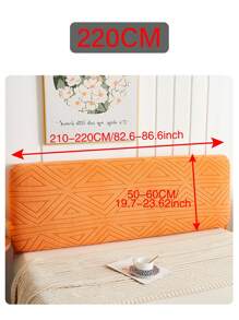 1 husă de pat Jacquard Geometry, husă de protecție pentru tăblia de pat elastică în culoare solidă, husă de pat moale și confortabilă, elasticitate ridicată, ușor de instalat, husă universală pentru noptieră pentru toate anotimpurile