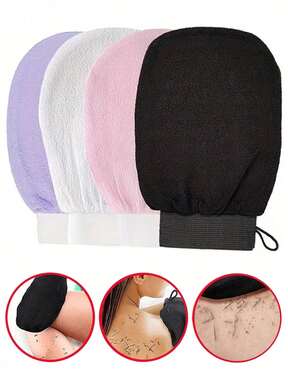 New 2 Pieces Exfoliating Gloves, Body Exfoliating Gloves Double-Sided Body Scrub Gloves Dead Skin Removal Gloves Deep Body Scrub For Men And Women, Bath Exfoliating Shower Gloves, Deep Exfoliating Gloves For Smooth And Shine