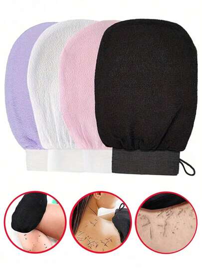 New 2 Pieces Exfoliating Gloves, Body Exfoliating Gloves Double-Sided Body Scrub Gloves Dead Skin Removal Gloves Deep Body Scrub For Men And Women, Bath Exfoliating Shower Gloves, Deep Exfoliating Gloves For Smooth And Shine