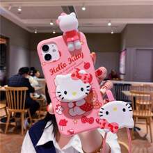 Sanrio Sanrio Cartoon Handyhülle mit Ständer, geeignet für 16/15/14/13/12/11/XS/XR/X Plus Pro Max, TPU Softcase Cartoon Niedlich und Modisch Rundum-Schutz Handyhülle