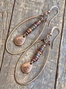 2pcs Personalized Unique Laser-Engraved Stainless Steel Earrings With European, American & Bohemian Style, Hypoallergenic & Durable, Suitable For Casual, Party, Holidays, Gifts