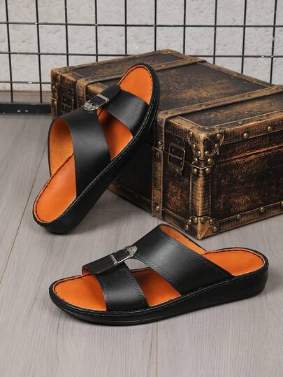 男士露趾拖鞋，时尚舒适软底防滑鞋，休闲户外拖鞋，中东手工拖鞋，适合慵懒的日子和温暖的天气，适合所有季节的日常穿着，沙滩拖鞋，透气轻便的室内拖鞋，露趾拖鞋，时尚礼品拖鞋，男士成人，纯色仿皮凉鞋，适合春夏秋