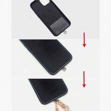 Short Phone Chain Wrist Strap With Big Coil Phone Case Holder