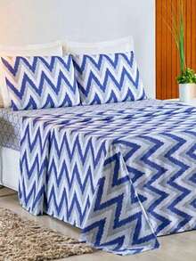 4 Piece Sheet Set King/Queen/Double/Single Printed Fitted Sheet - Bouti