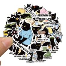 50 Stück schwarze Katzen Aufkleber, süße Katzen Aufkleber, Katzen Aufkleber, süße, lustige Katzen Aufkleber, Cartoon Aufkleber, süße Aufkleber für Wasserflasche, Hydroflask, Gitarre, Gepäck, Handy, Hülle, Laptop, Skateboard, Geschenk, Schulmaterial, Schulanfang