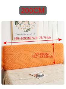 1 husă de pat Jacquard Geometry, husă de protecție pentru tăblia de pat elastică în culoare solidă, husă de pat moale și confortabilă, elasticitate ridicată, ușor de instalat, husă universală pentru noptieră pentru toate anotimpurile