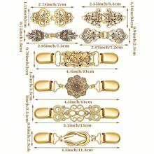 1 件复古披肩夹、复古开衫领夹、女士正装衬衫胸针 - 彩色 - 查看 4