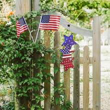 1 Stück 4. Juli hängender Tür Schild aus Holz, doppelseitig, patriotischer Türhänger, 4. Juli patriotische Sterne, USA Sterne, Veranda Schilder, Wandbehang, Memorial Day Hänger für Heim-Dekoration