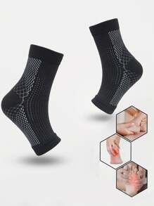 1 Pair Unisex Black/White Breathable Mesh Mid-Calf Socks, Non-Slip Running Fitness Moisture Wicking Elastic Athletic Socks