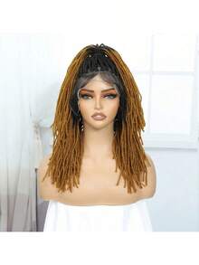 Full Lace Dreadlock Wig With Baby Hair Pre Plucked Knotless Square Part Faux Locs Wig Braided Wigs For African American Women Full Double Lace Wig Dreadlocks Crochet Hair For Women - 1B/27# - Xem 1