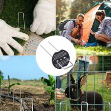 30-50pcs U-Shaped Ground Stakes With 3-Holes Round Washer Lawn Turf Nails Garden Fabric Stakes For Fix Fabrics Control Sheets Patio Tents - Multicolor - View 10