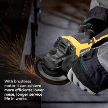 Yofidra Smerigliatrice angolare elettrica senza spazzole da 1500 W 125 mm Lucidatrice a batteria a 3 marce M14 Utensile elettrico