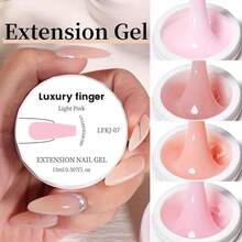 6 Colors 15ml UV Cured Nail Extension Adhesive - Crystal Clear, White, Milky Jelly, Light Pink, Pink, Nude - Smooth, Alcohol-Free, Quick-Drying, Perfect For Nail Art And Salon Use- An Easter Gift For Girls With Nail - 彩色 - 查看 2