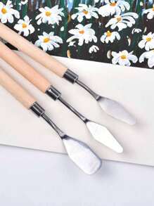 4pcs/Set Oil Painting Scraper; Oil Painting Brush, Paint Brush, Oil Painting Stick Special Scraper Pigment Knife Muscle Painting Gouache Painting Acrylic Painting With Mixing Knife