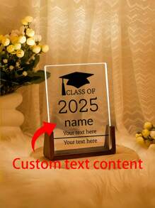 1 tarjeta personalizada de Graduación 2025, placa luminosa nocturna personalizada para Graduados, Felicitaciones Graduado, Regalos para Graduados, Regalo de Escuela Secundaria, Universidad