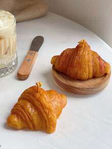 羊角面包形状的蜡烛、肥皂和粘土硅胶模具 - 可重复使用的 DIY 手工工具，带有图案设计，适用于家居装饰、生日和节日礼物（仅模具，不包括蜡烛/肥皂/粘土产品），DIY 蜡烛制作 | 装饰模具 | 可重复使用的硅胶材料 - 白色 - 查看 4