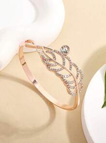 Fashion Feather Rhinestone Charming Girl Bracelet Bangle Gift Party