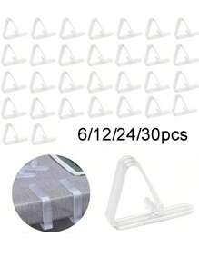 6/12/24/30/36/48 Stück durchsichtige Tischdeckenklammern, rutschfeste Plastik Tischdeckenhalter, Heim- und Esszimmer Eckhalter, klare Tuchgreifer, Camping-Zubehör für Familien Outdoor-Restaurants