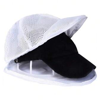 Baseball Cap Cleaning Set: Hat Washer Rack & Mesh Laundry Bags - Anti-Deformation, Dishwasher & Machine Safe