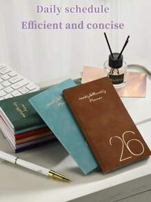 1pc/A6/2026 Planner, Portable Schedule Book, 365 Days Time Management Notebook, Weekly Planner, Daily Planner, Diary, Back To School, School Supplies, 2025-2026 Agenda