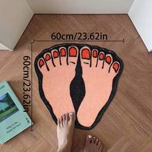 A Creative Big Foot Shape Design Decorative Floor Mat, Imitation Cashmere Material, Super Absorbent, Home Decoration Carpet With Non-Slip Backing, Suitable For Living Room, Bedroom, Bathroom, Doorway, Office And Other Scenes, Ideal Holiday Party Decoration Props Back To School Bathroom Kitchen Decor