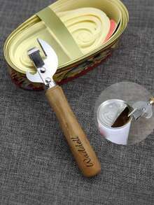 1pc Customized Wooden Handle Can Opener, Custom Name Can Opener, Handmade Bottle Opener, Engraved Can Opener, Multi-Purpose Can Opener, Camping Beer Bottle Opener, Kitchen Tool With Wooden Handle, Suitable For Kitchen, Camping, Baking, Etc., Perfect For Weddings, Parties, Housewarming, Corporate Gatherings And Other Events. - Khaki - View 4