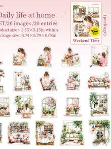 20pcs/Pack Vintage Waterproof Book-Themed PET Stickers, Decorative Reading Corner Stickers, Scrapbooking Sticker Pack, Diary Journal Stickers Back To School