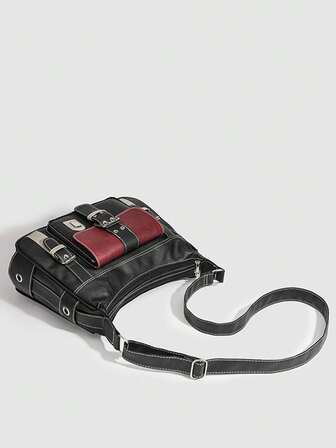 Large Capacity Textured Handbag, PU Leather Dual-Color Shoulder Bag, Women's Commuter Shoulder Bag