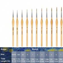 11pcs Fine Miniature Detail Paint Brush Set Tiny Professional Micro Painting Brushes Kit With Ergonomic Handle For Acrylic Oil Watercolor Art Face Paint By Numbers,Back To School,School Supplies