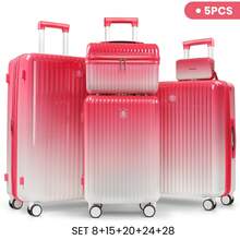 可扩展行李箱套装，斜挎包，耐用，配备静音万向轮、TSA海关锁，多种尺寸可选，100% PC硬壳和铝合金拉杆，20英寸、24英寸、28英寸可选，另配拉链袋和8英寸铝合金袋，单箱或套装可选。行李箱、拉杆箱、万向轮行李箱、旅行箱、硬壳行李箱、登机箱、带轮行李箱、男士旅行必备、女士旅行必备、度假旅行、商务旅行、大容量旅行必备、旅行配件、旅行收纳包、旅行用品 - TriplePink - 查看 1