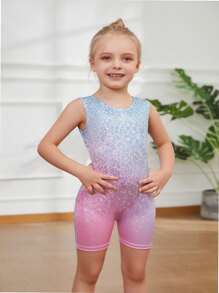 Mamelucos de gimnasia para niñas, de color rosa con brillo y verde, mamelucos de actividad con brillo dorado para danza