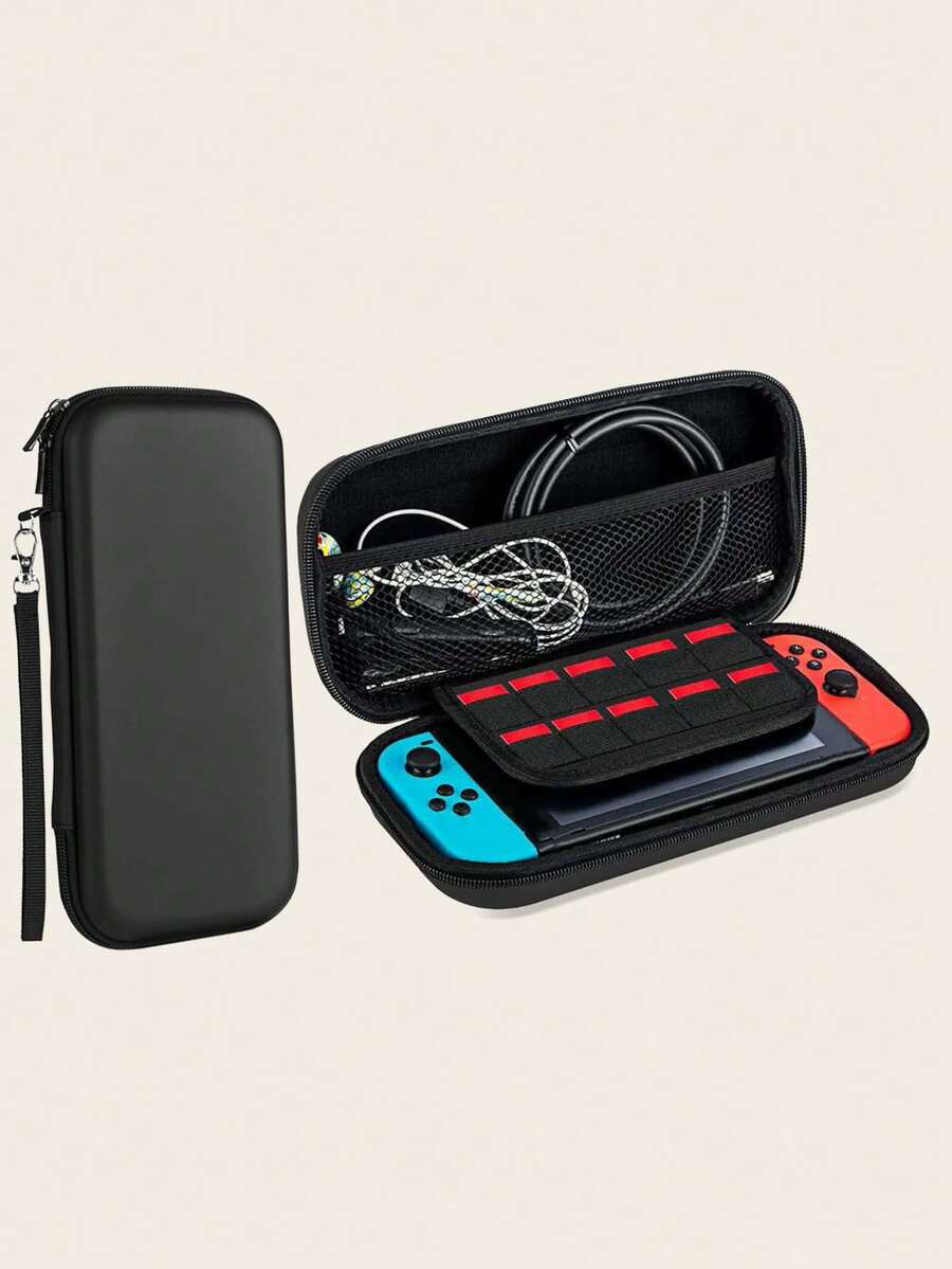 1pc Carrying Case Protective Storage Bag, EVA Hard Shell - Black - View 1