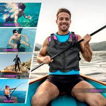Life Adult, Swim Vest Adults, Swim With Adjustable Safety Strap, Buoyancy Aid Kayaking, Snorkeling, Water Sports Back To School Dormitory Storage - Pink - View 7