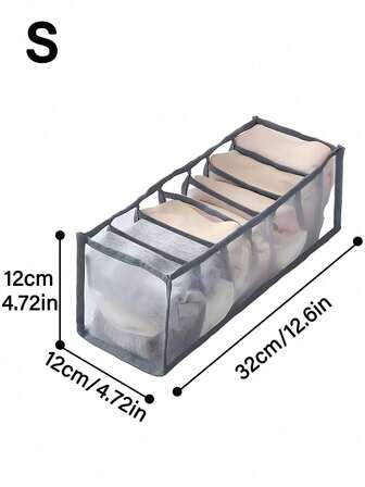 1/3件衣服隔层收纳盒，多功能衣柜容器，可折叠袜子内衣收纳盒，透明网状衣物收纳盒，袜子内衣收纳盒抽屉式收纳袋衣服裤子鞋子J