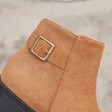 Neue modische Stiefeletten für Damen im Herbst/Winter, vielseitig einsetzbare Schuhe mit mittlerem Absatz, rutschfest, seitlichem Reißverschluss, sexy Schnallenverschluss