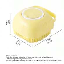 1pc Pet Shampoo Brush And Bath Brush, Silicone Massage Rubber Bath Comb With Shampoo Storage Device, Suitable For Dog And Cat Grooming Tools, Scrubbing And Bathing Cleaning Tools (Random Color Shipping)